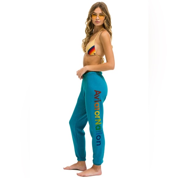 Aviator Nation Teal Sweat Pants - Picture 6 of 7